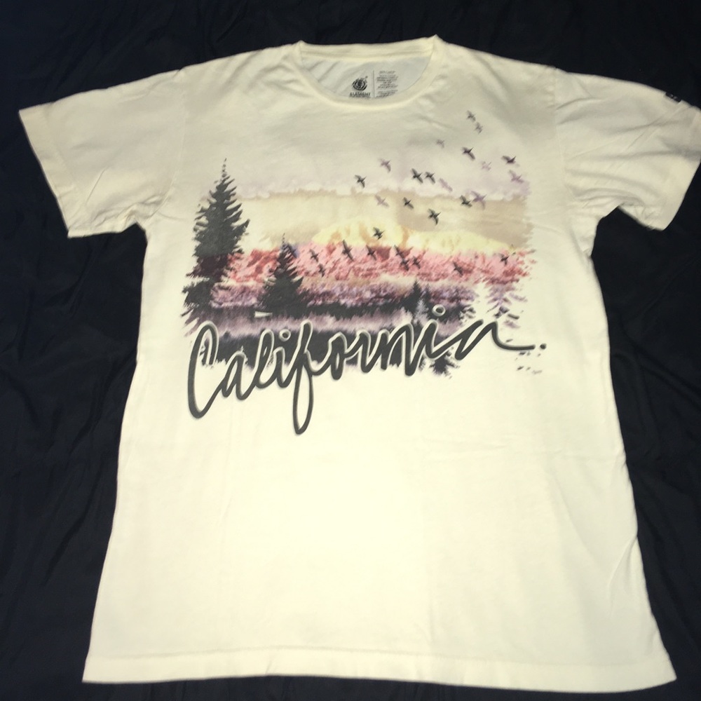 Element mens “California” graphic tee Medium, Pale soft yellow